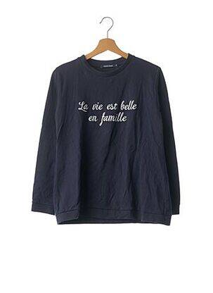 Sweat-shirt broderie manches longues bleu ÉMOI ÉMOI femme