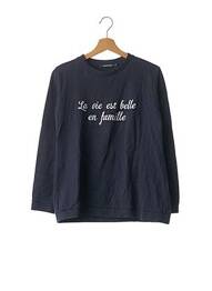 Sweat-shirt broderie manches longues bleu ÉMOI ÉMOI femme