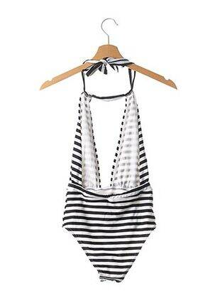 Maillot de bain 1 pièce stretch haut triangles noir SANS MARQUE femme