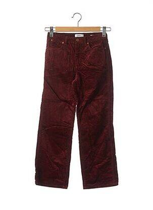 Pantalon droit fermeture zippée sous rabat boutonné taille normale rouge CLOSED femme