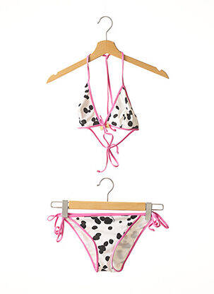 Maillot de bain 2 pièces stretch haut triangles blanc MOSCHINO femme