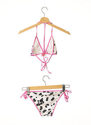 Maillot de bain 2 pièces stretch haut triangles blanc MOSCHINO femme