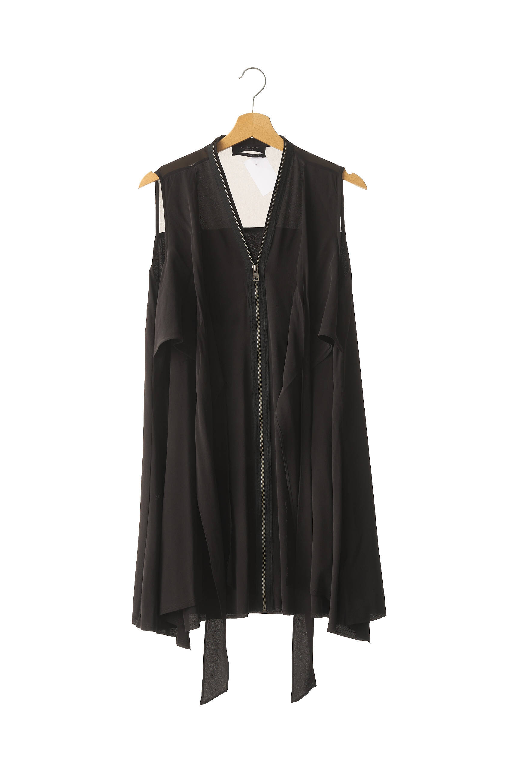 Robe mi-longue coupe fluide sans manche noir ALLSAINTS femme