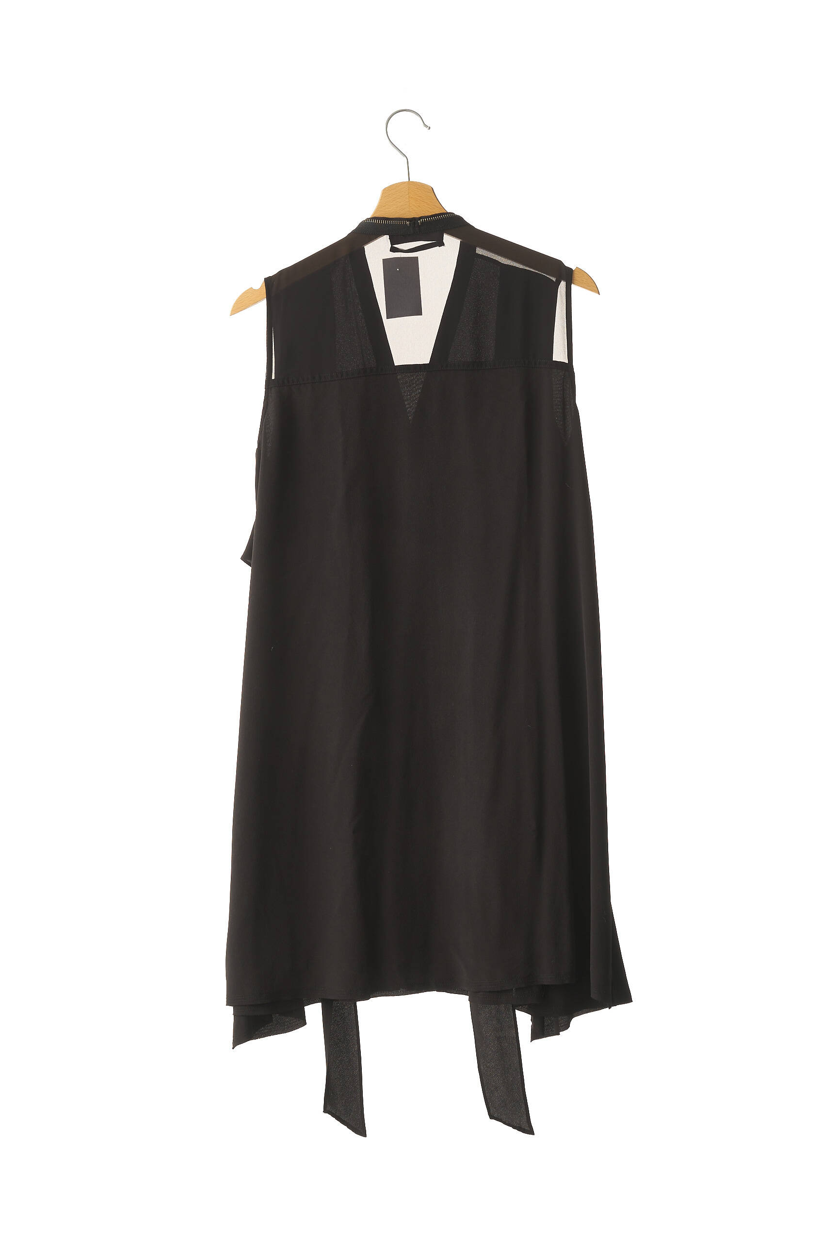 Robe mi-longue coupe fluide sans manche noir ALLSAINTS femme