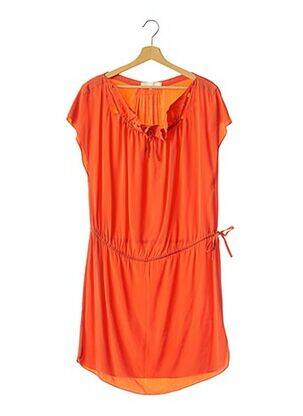 Robe mi-longue tissage crêpe sans manche orange VANESSA BRUNO femme
