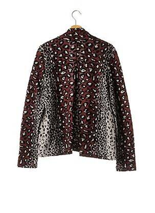 Gilet manches longues col châle rouge MAISON OLGA femme