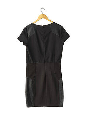 Robe mi-longue fermeture zippée au dos manches courtes noir SUPERTRASH femme