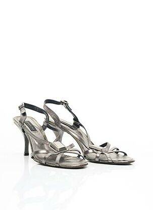 Sandales/nu pieds matière lisse talon de 7 à 9cm gris BARBARA BUI femme