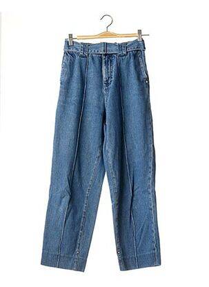 Pantalon droit fermeture zippée sous rabat avec crochet taille haute bleu SCOTCH & SODA femme