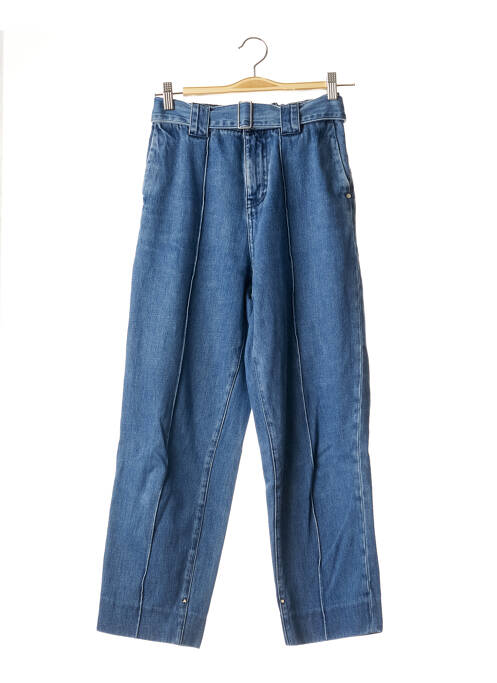 Pantalon droit fermeture zippée sous rabat avec crochet taille haute bleu SCOTCH & SODA femme