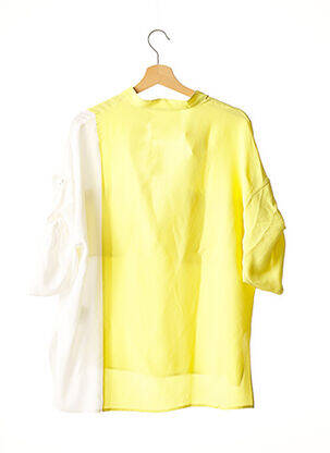 Blouse tissage crêpe manches courtes jaune 8PM femme