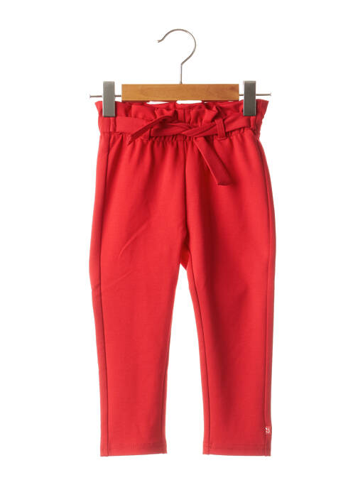 Pantalon droit rouge 3 POMMES pour fille