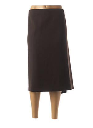 Jupe mi-longue stretch marron FRANCE RIVOIRE femme