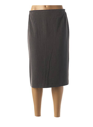 Jupe mi-longue stretch gris GUY DUBOUIS femme