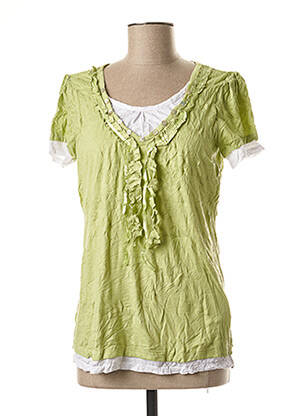 T-shirt coupe droite manches courtes vert LINEA TESINI femme