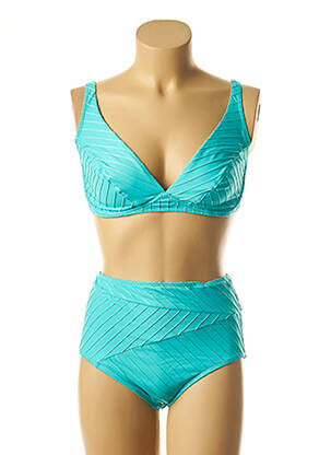Maillot de bain 2 pièces bleu LOU pour femme