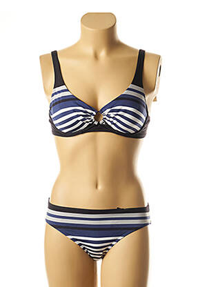 Maillot de bain 2 pièces stretch bleu LOU femme