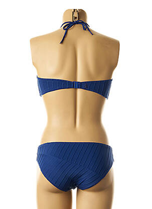 Maillot de bain 2 pièces stretch haut soutien-gorge moulé bleu LOU femme