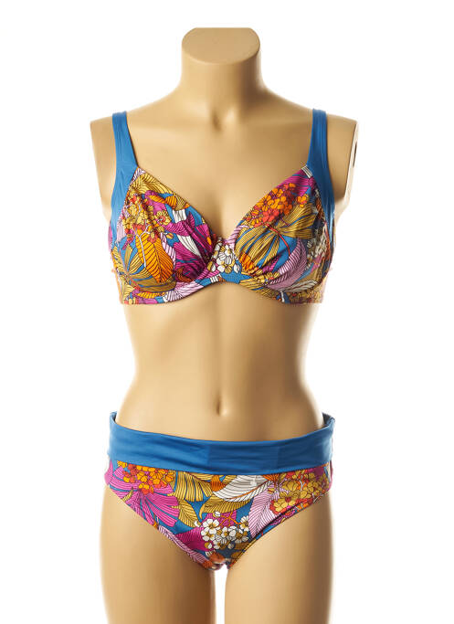 Maillot de bain 2 pièces bleu BELCOR pour femme