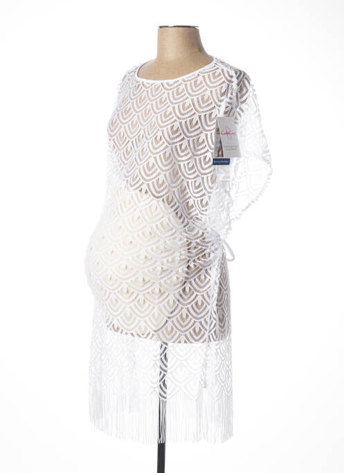 Robe maternité blanc CACHE COEUR pour femme