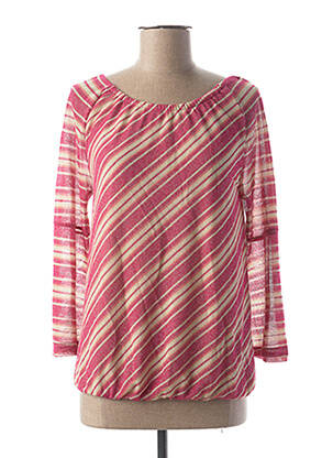Pull stretch manches longues rose K-DESIGN femme