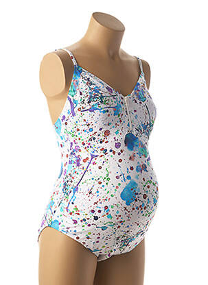 Maillot de bain maternité bleu CACHE COEUR pour femme