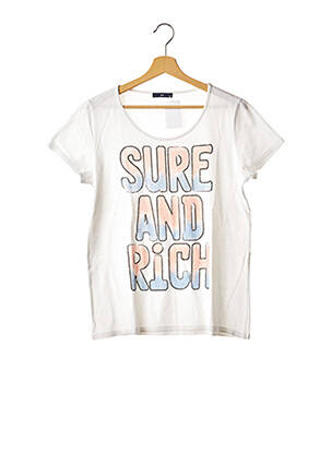 T-shirt coupe droite manches courtes blanc GU femme