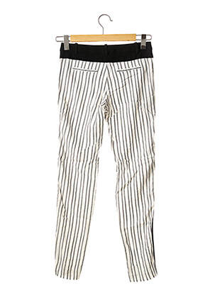 Pantalon droit fermeture zippée sous rabat avec crochet taille normale blanc MAJE femme
