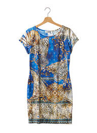 Robe courte manches courtes manches courtes bleu ATELIER PROVOCATEUR FOR BOHOCHIC femme