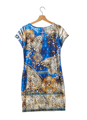 Robe courte manches courtes manches courtes bleu ATELIER PROVOCATEUR FOR BOHOCHIC femme