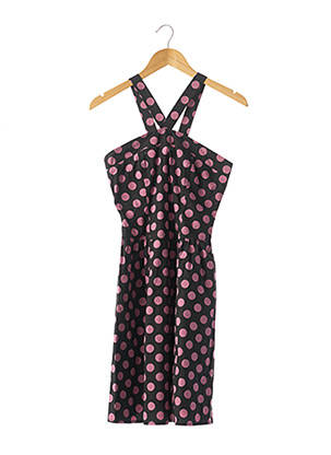 Robe mi-longue coupe cintrée fines bretelles noir FORNARINA femme