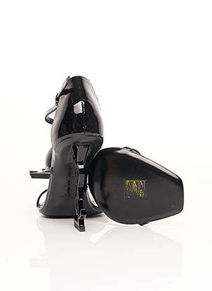 Sandales/nu pieds matière lisse talon de 7 à 9cm noir YVES SAINT LAURENT femme