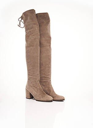 Bottes talon de 7 à 9cm beige STUART WEITZMAN femme