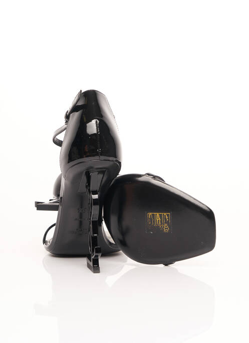 Sandales/nu pieds matière lisse talon de 7 à 9cm noir YVES SAINT LAURENT femme