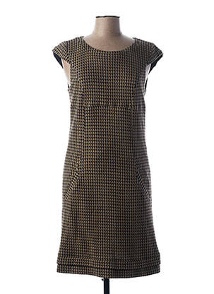 Robe mi-longue manches courtes manches courtes beige TEENFLO femme