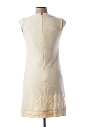 Robe courte fermeture zippée au dos manches courtes beige TEENFLO femme