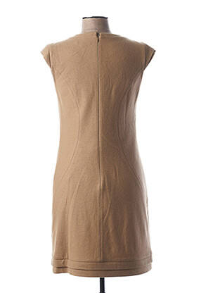 Robe courte fermeture zippée au dos manches courtes marron TEENFLO femme