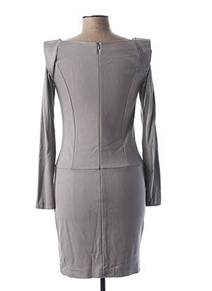 Robe courte fermeture zippée au dos manches longues gris TEENFLO femme