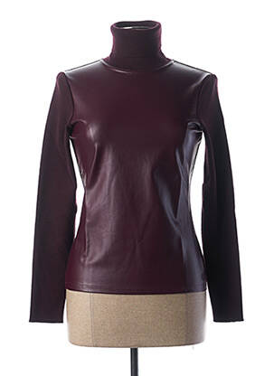 Pull col roulé violet STEFAN GREEN pour femme