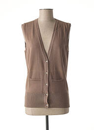 Gilet sans manche poches marron STEFAN GREEN femme