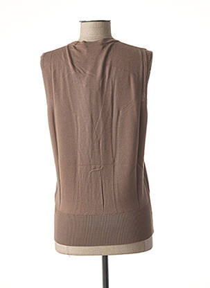 Gilet sans manche poches marron STEFAN GREEN femme