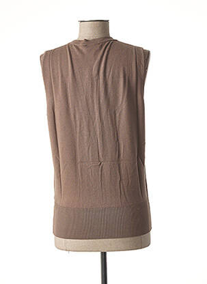 Gilet sans manche poches marron STEFAN GREEN femme