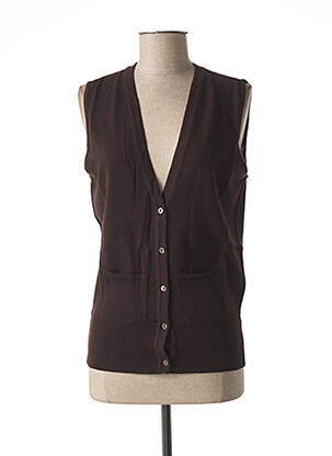 Gilet sans manche poches marron STEFAN GREEN femme
