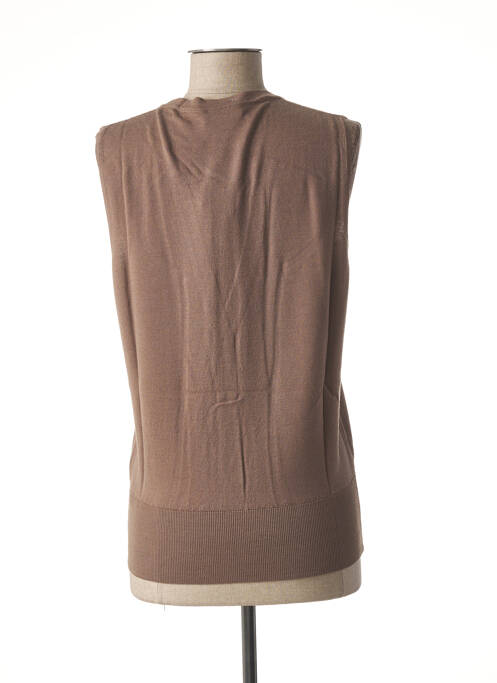 Gilet sans manche poches marron STEFAN GREEN femme