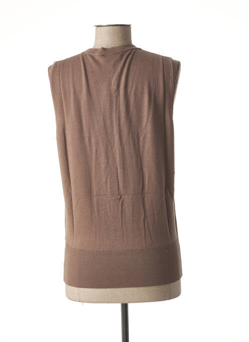 Gilet sans manche poches marron STEFAN GREEN femme