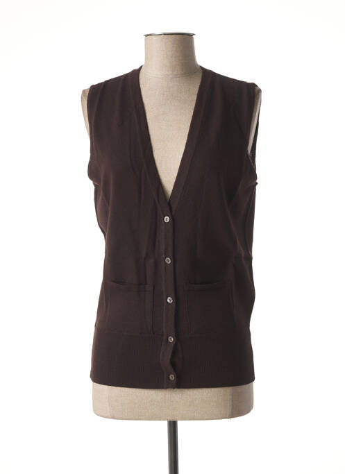 Gilet sans manche poches marron STEFAN GREEN femme