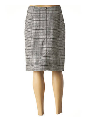 Jupe mi-longue coupe droite gris TF ATELIER femme