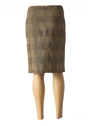 Jupe mi-longue coupe droite marron TF ATELIER femme