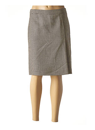 Jupe mi-longue coupe droite marron TF ATELIER femme