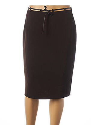 Jupe mi-longue stretch marron TEENFLO femme